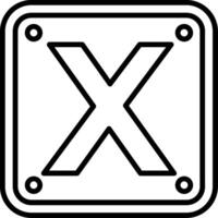 Letter X Line Icon vector