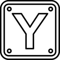 Letter Y Line Icon vector
