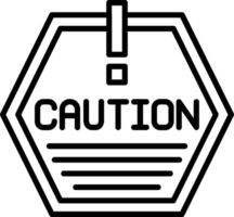 Caution Line Icon vector
