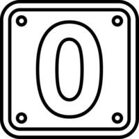 Number Zero Line Icon vector