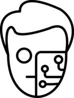 Cyborg Line Icon vector