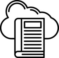 Cloud Library Line Icon vector