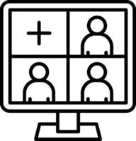 Meeting Line Icon vector