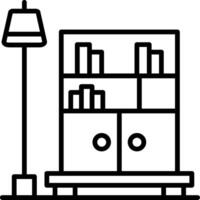Bookshelf Line Icon vector