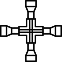Cross Wrench Line Icon vector