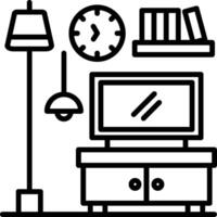 Tv Stand Line Icon vector