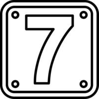 Number 7 Line Icon vector