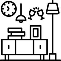 Sideboard Line Icon vector