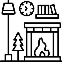 Fireplace Line Icon vector
