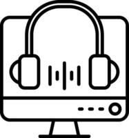Headset Line Icon vector