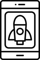 MobileApp Line Icon vector