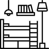 Bunk Bed Line Icon vector