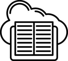 Cloud Library Line Icon vector