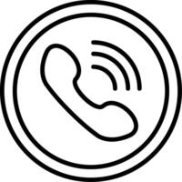 Phone Call Line Icon vector