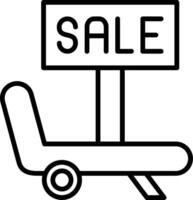 Beach Chair Line Icon vector