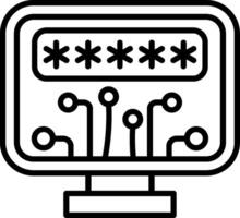 Password Line Icon vector