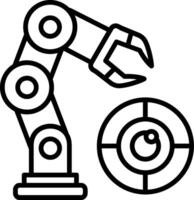 Robotic Arm Line Icon vector