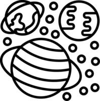 Solar System Line Icon vector