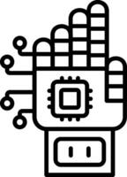 Robotic Hand Line Icon vector