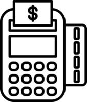 Pos Terminal Line Icon vector