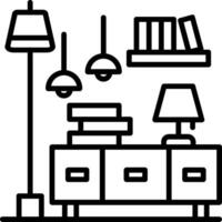 Side Table Line Icon vector