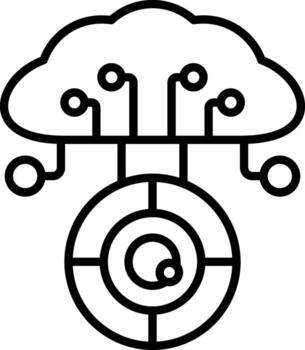 icono de línea de computación en la nube vector