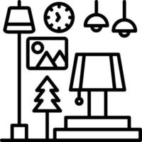 Floor Lamp Line Icon vector