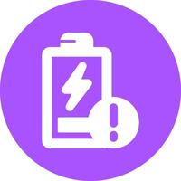 Battery Low Solid Circle Style Icon vector
