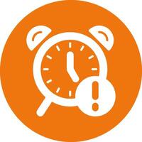 Alarm clock Solid Circle Style Icon vector