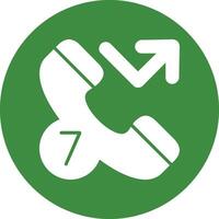 Missed call Solid Circle Style Icon vector