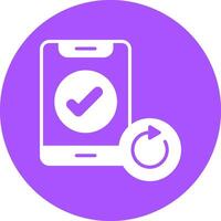 Auto-rotate Solid Circle Style Icon vector