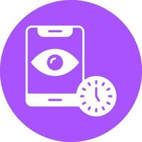 Screen timeout Solid Circle Style Icon vector