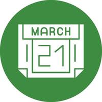 21 March Solid Circle Style Icon vector