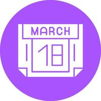 18 March Solid Circle Style Icon vector