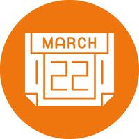 22 March Solid Circle Style Icon vector