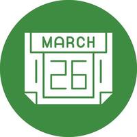 26 March Solid Circle Style Icon vector