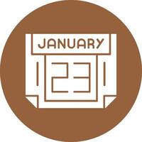 23 January Solid Circle Style Icon vector
