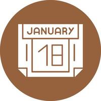 18 January Solid Circle Style Icon vector
