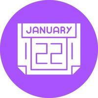 22 January Solid Circle Style Icon vector