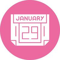 29 January Solid Circle Style Icon vector