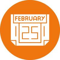 25 February Solid Circle Style Icon vector