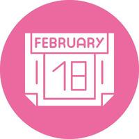 18 February Solid Circle Style Icon vector