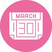 30 March Solid Circle Style Icon vector