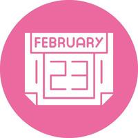 23 February Solid Circle Style Icon vector