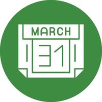 31 March Solid Circle Style Icon vector