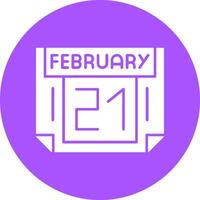 21 February Solid Circle Style Icon vector