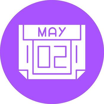 2 May Solid Circle Style Icon vector