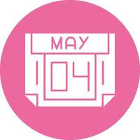 4 May Solid Circle Style Icon vector
