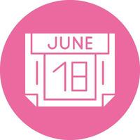 18 June Solid Circle Style Icon vector