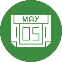 5 May Solid Circle Style Icon vector